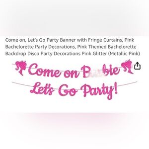 Come on Barbie leta go party glitter banner